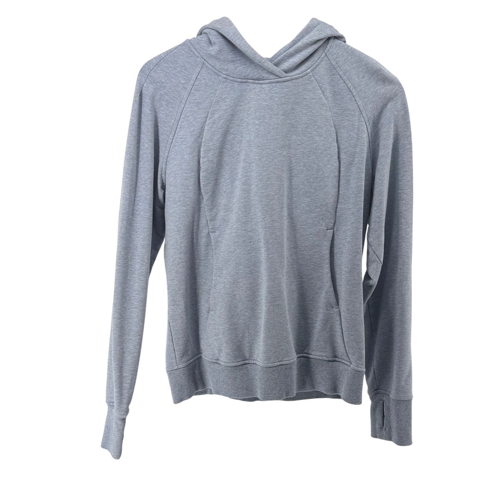 Lululemon Scuba Pullover Hoodie‎ Womens 4 Heathered Chambray Slim Fit Thumbholes